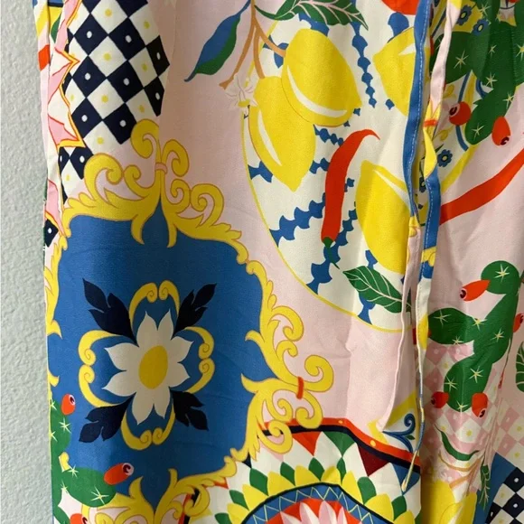 Anthropologie Blue and Yellow Wide Leg Pants - Picture 7 of 7